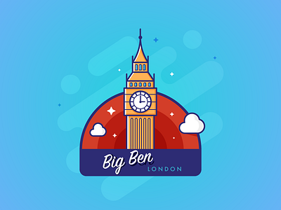Big Ben - Stickermule bigben lineart london sticker stickermule tower uk