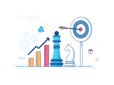 Digital Strategy Service chess digital strategy illustration lineart minimal service strategy target web