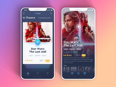 Fliek - Movie Ticket Booking Concept Part #1 by vijay verma on Dribbble