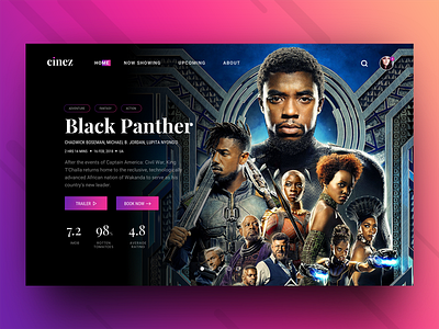 Cinez - Movie Ticket Booking Header Concept by vijay verma on Dribbble