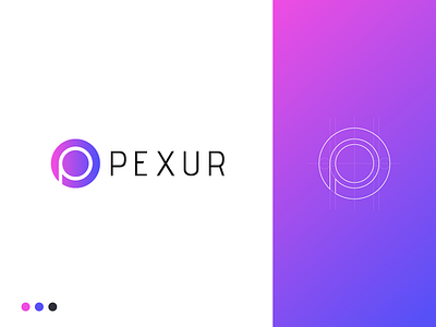 Pexur branding company design gradient identity lettermark logo