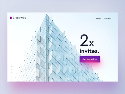 2x Dribbble Invites clean dribbble flat giveaway invite landing page minimal ui ux web