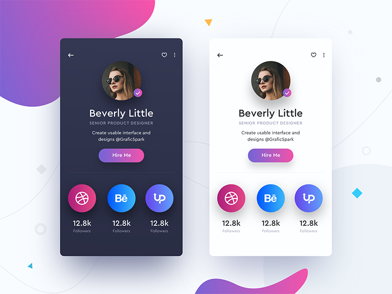 Profile Card by vijay verma on Dribbble