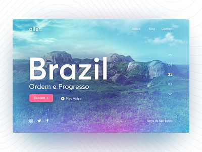 Aller - Travel Website adventure aller brazil clean football landing page minimal travel