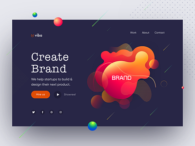 Design Agency Web Ui branding design gradient minimal ui ux web web design
