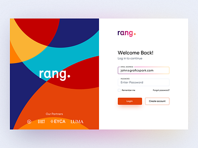 Rang Login UI artist clean color daily ui login minimal signup ui web