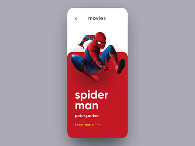 Marvel Movies Interaction after effects animation cards interaction interactions ios ironman marvel marvel movie motion spider man ui ux design