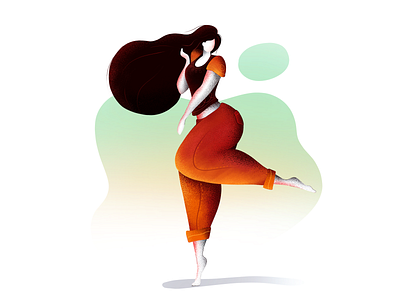 Happy Girl dancing girl grain happy girl illustration landing page modern illustration noise bruse procreate web illustration