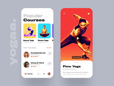 Yogaa app ui app card class clean course figma ios iphone iphonex ui ux video yoga
