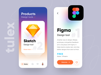 tulex - app ui app card clean daily design design tool explore figma home ios minimal swipe ui ux