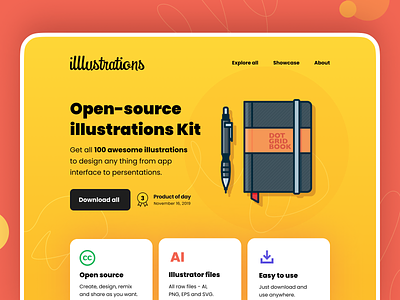 illlustrations - open source illustration library 100days branding daily design flat freebies illlustrations illustration illustrator lineart logo minimal opensource vector