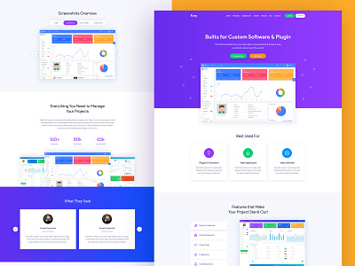 Saas Landing Page clean design colorful design creative design gradient landing page landing page concept saas saas landing page software landing page template design ui user interface ux