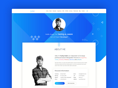 Personal Portfolio, CV & Resume Template by Abdur Rahim on Dribbble