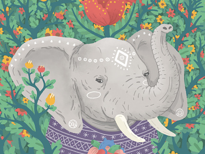 Happy Dream animals elephant illustration zamirbermeo