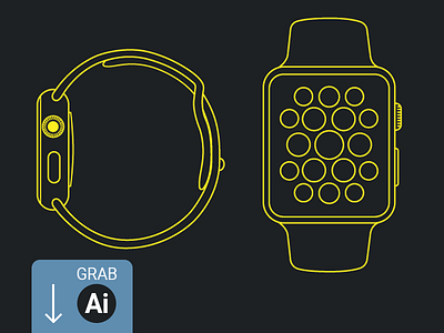 Apple Watch - Line Mockup ai apple watch buttons design free icons illustration mockup smartwatch ui ux website