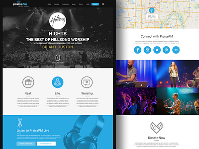 Radio Station Web christian radio station ui ux web design worship