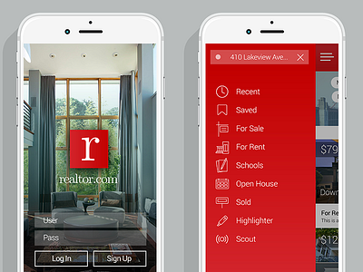 Rltr Mockup buying designs homes icons realtor selling ui ux