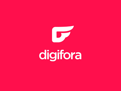 Digifora Logo branding design digital flat logo material colors