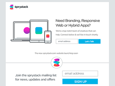 sprystack: landing page agile icons landing page responsive spry stack ui ux web design