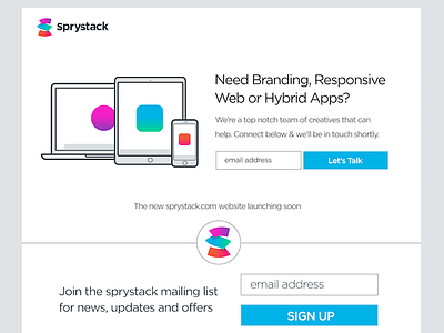 sprystack: landing page