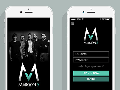 Maroon5 apple band ios app music player u2 ui ux