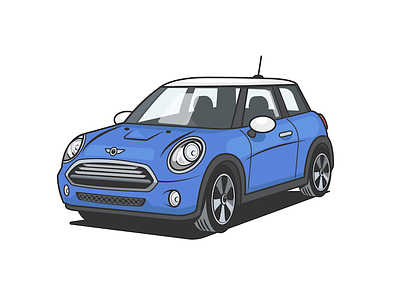 Mini Cooper - Illustration blue blur cars design fast illustration speed storyboarding
