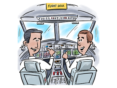 Flight Deck - Illustration airport character design flight illustration planes travel