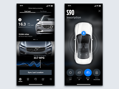 Volvo App Concept connected drive electric sync ui ux vehicle volvo