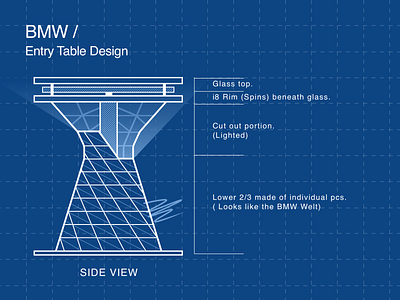 Industrial Design - BMW Table blueprint bmw design icons industrial table design ui