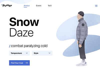 Landing Page - Puffer / Snow Daze branding design icons illustration landing page logo parallax ui ux website