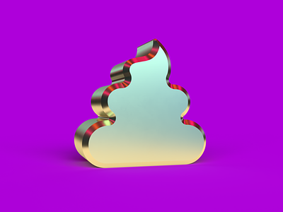 Quibi, golden poo icon app branding graphic design icon illustration poo