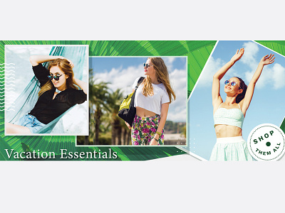 Fashion Banner Design- Vacation Essentails banner branding design digital ecommerce email fashion graphic design lettering marketing photoshop web