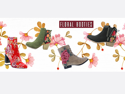Fashion banner design  - floral booties