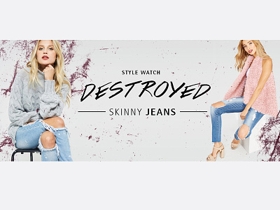 Fashion banner design - Destroyed Jeans banner branding design digital ecommerce email fashion graphic design lettering marketing photoshop web