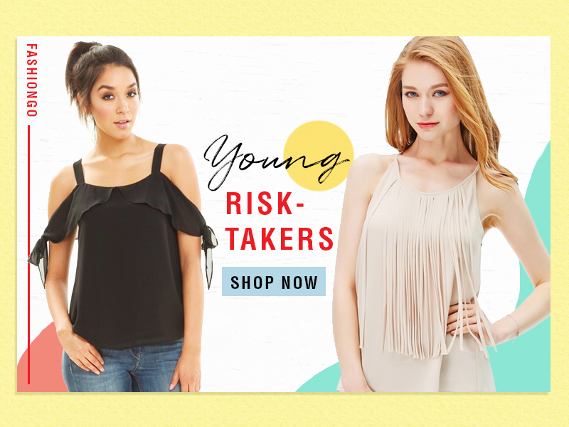 Fashion banner design - Young risk-takers by Niki Chou on Dribbble