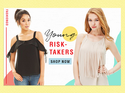 Fashion banner design - Young risk-takers banner branding design digital ecommerce email fashion graphic design lettering marketing photoshop web