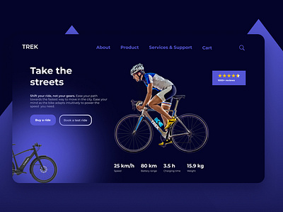 Trek bicycle bike dailyui figma landing page ui web design