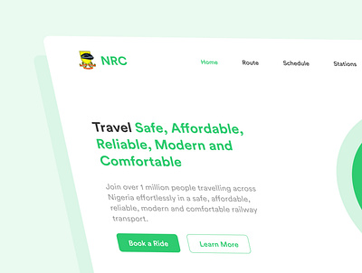 Redesign Of NRC Hero Section design figma hero section train transport travel ui uiux user experience user intterface ux website