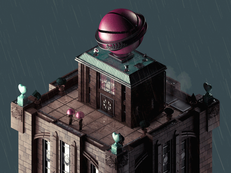 Observatory - Thank You Dribbble 3d animation c4d dribbble isometric rain storm water