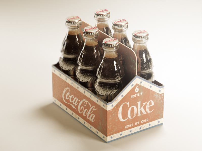 Coca Cola americana 3d coca cola coke nostalgia classic isometric c4d cinema 4d