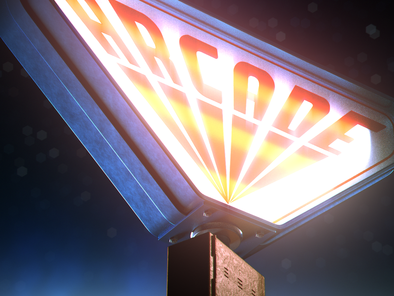 Arcade neon retro season 2 stranger things photoshop after effects design maxon cinema 4d c4d 3d