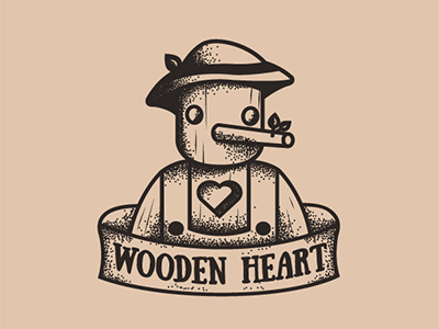 Wooden Heart dribbble follow heart like logo logotype tatto wood wooden