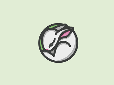 Rabbit circle dribbble follow like logo logotype rabbit round tatto кролик