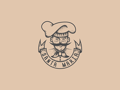 Santa Maria cook dribbble follow food like logo logotype tattoo еда кухня повар
