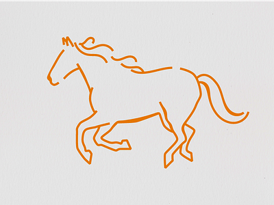 Horse logo branding horse linework logo mustang