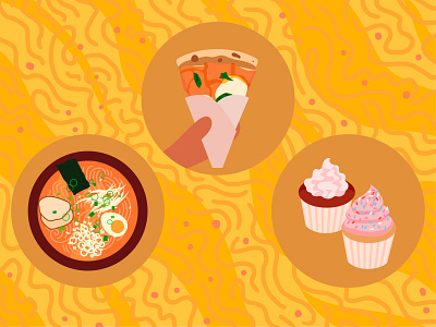 in the mood for food abstract baking cooking cooking app cupcakes food illustrator noodles pizza ramen soup