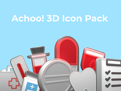 Achoo 3D icons 3d 3d icon 3d illustration blender branding design figma graphic design illustration portfolio presentation product design ui ux web