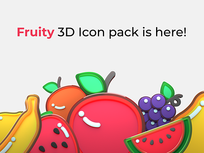 Fruity 3D icons 3d 3d icon 3d illustration animation blender branding design figma graphic design illustration logo motion graphics portfolio presentation product design ui ux web