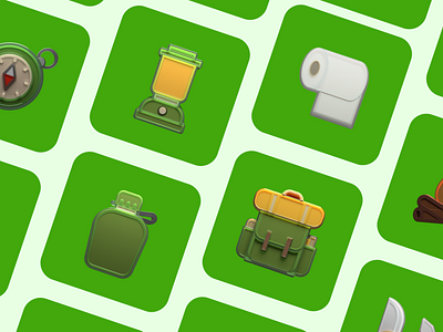Camping 3D icons
