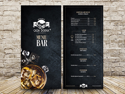 Casa Doina - meniu graphic design menu design print design restaurant menu